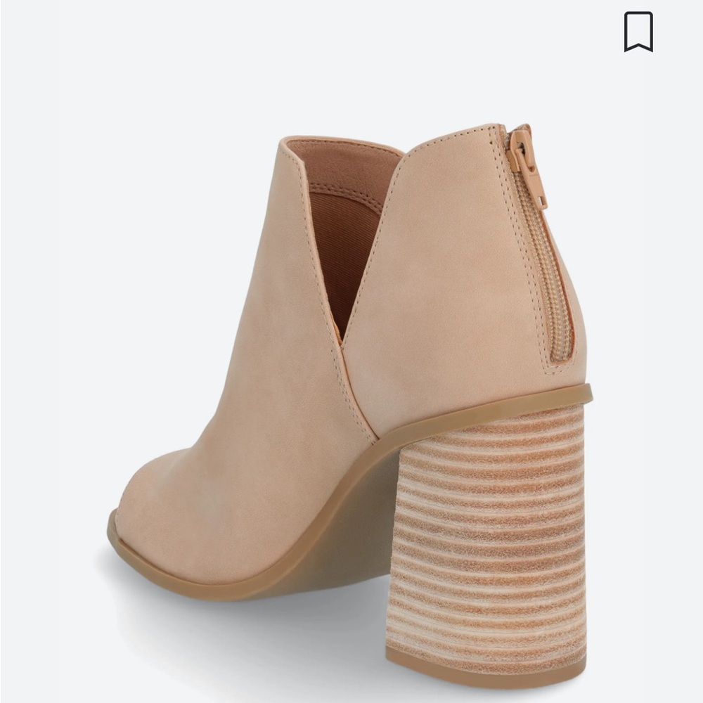 Rustic, open toe bootie - Picture 3 of 6